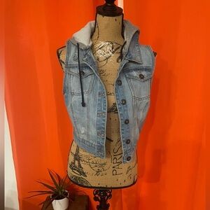 Kid Large Size Jean Vest By Si Sono